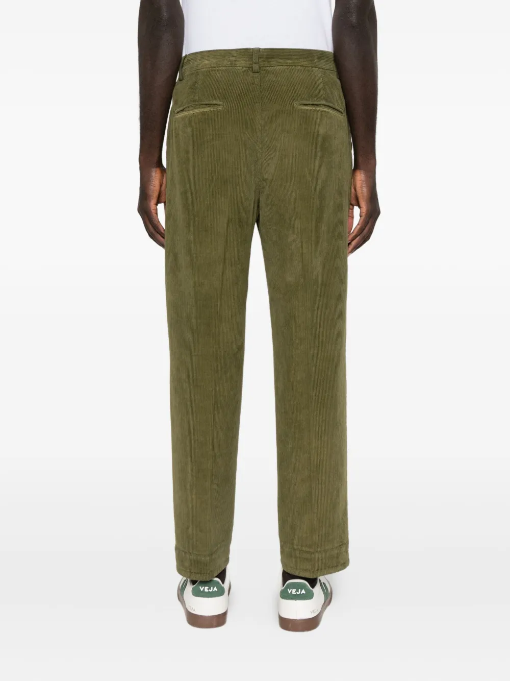 Cellar Door Fadi Trousers Corduroy Fabric Belt Loops In Green