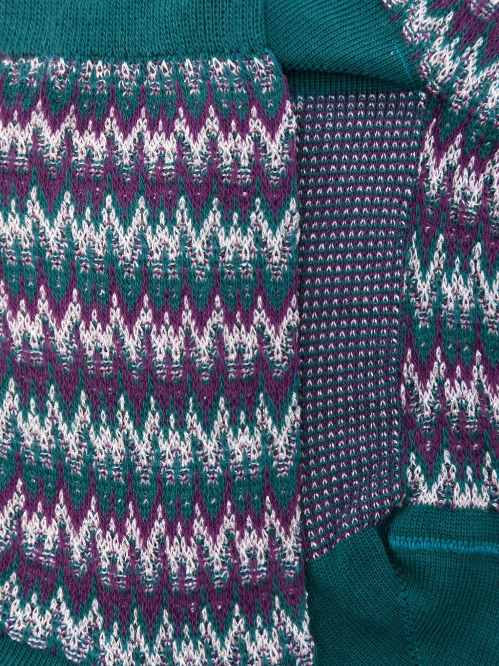 Missoni Halfhoge sokken met zigzag-patroon Groen