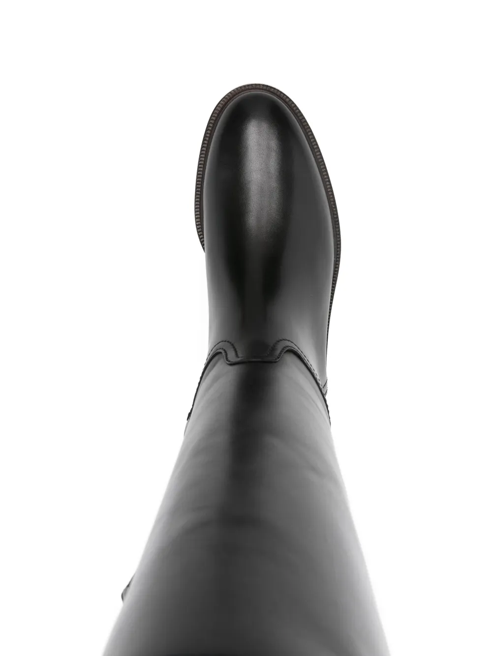 Brunello Cucinelli Knee High Leather Riding Footwear In Black