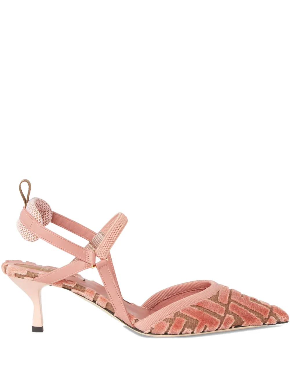 FENDI 55mm Colibri Lite FF-patterned slingback pumps - ピンク FENDI 55mm Colibri Lite FF-patterned slingback pumps - ピンク