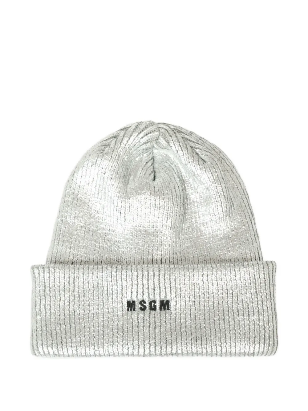 MSGM Kids embroiderd-logo beanie Grijs