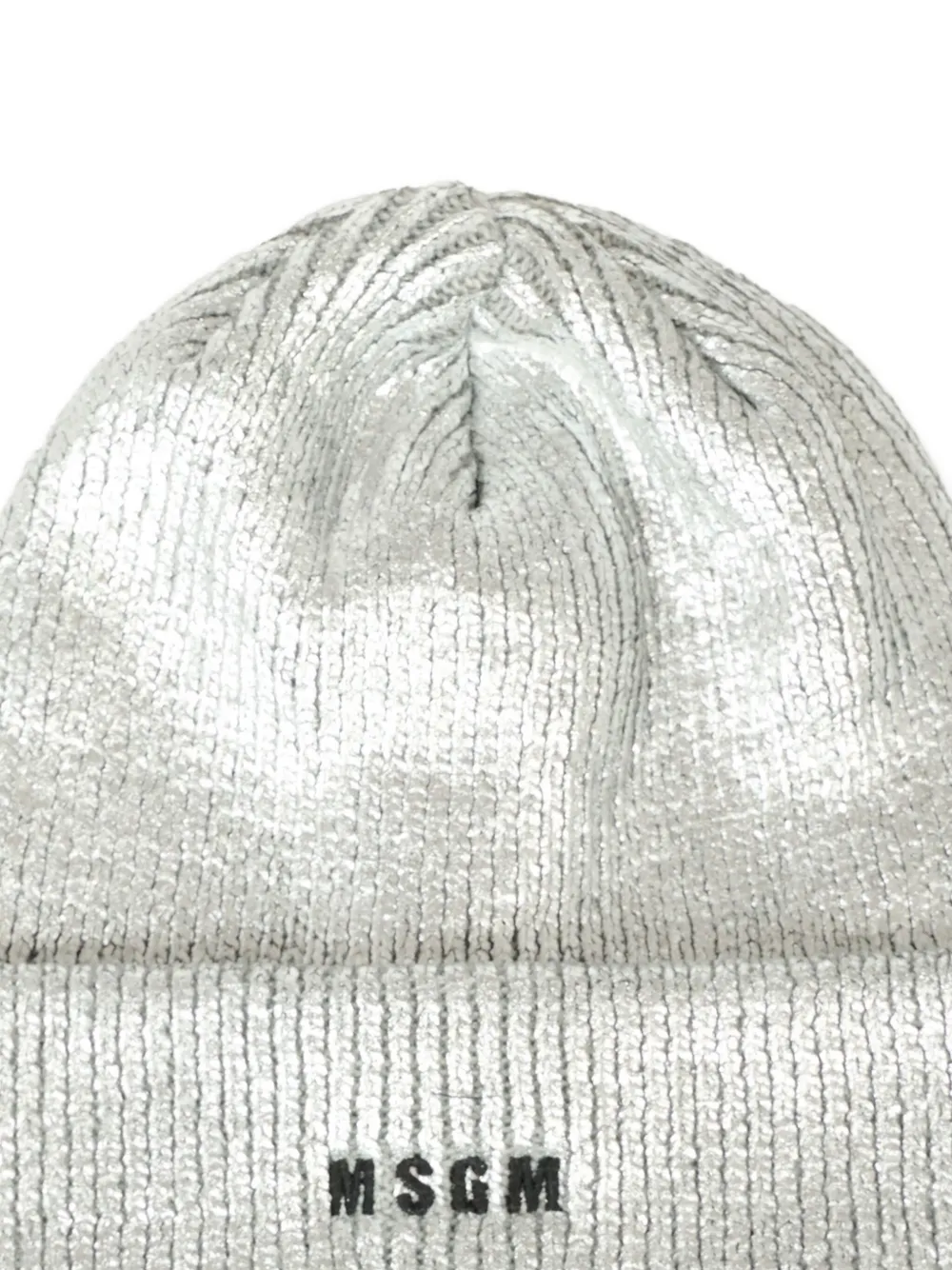 MSGM Kids embroiderd-logo beanie Grijs