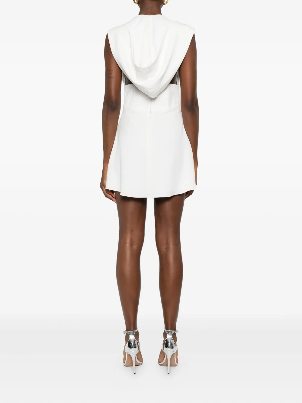 Vestiaire d'un Oiseau Libre Mouwloze midi-jurk met V-hals Wit