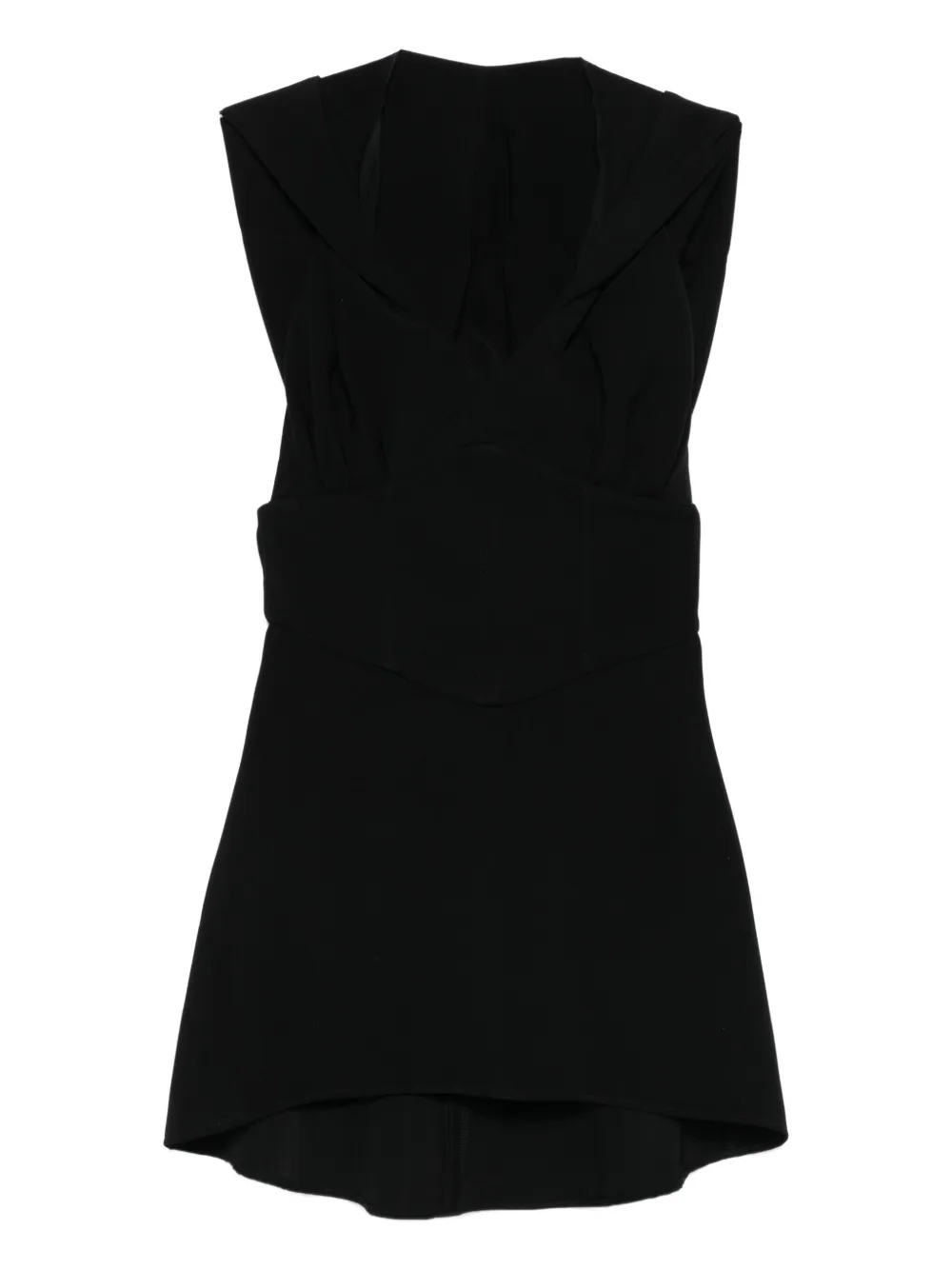 Vestiaire d'un Oiseau Libre Mouwloze mini-jurk met capuchon Zwart