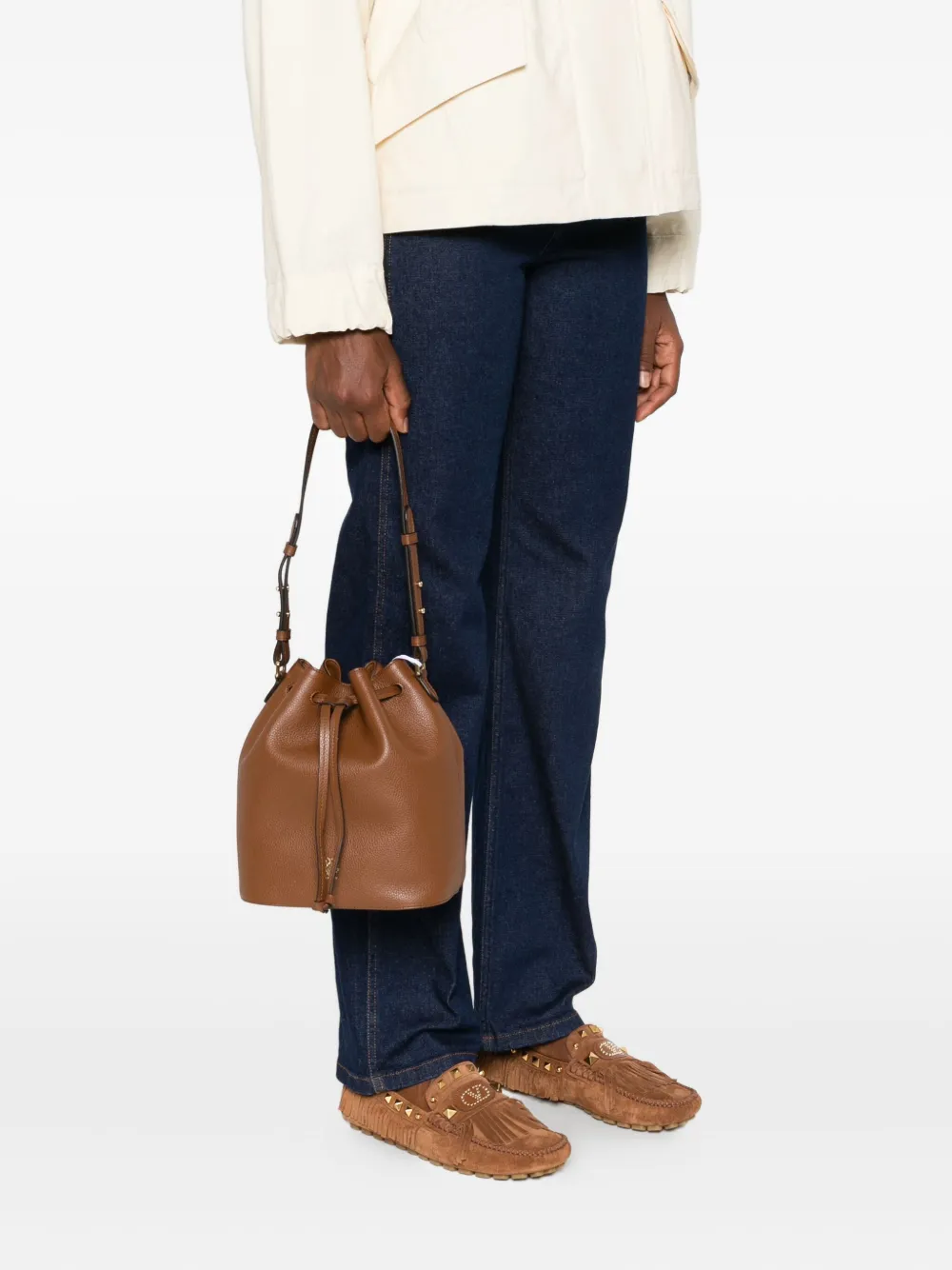 Bally Leren bucket-tas Bruin