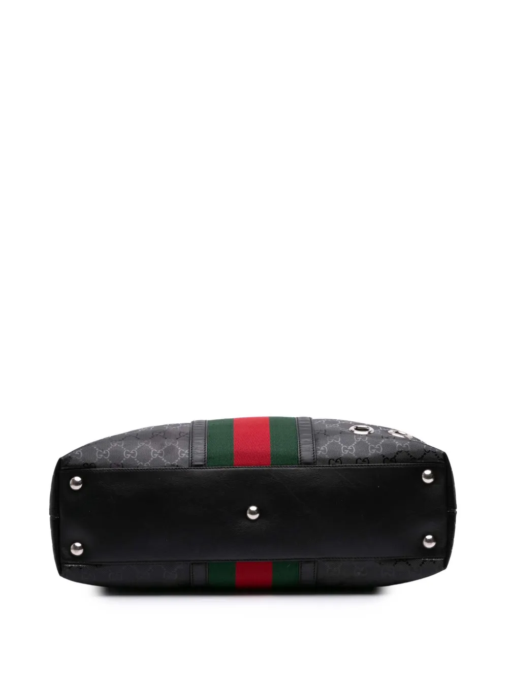 Pre-owned Gucci 2016-2025 Large Gg Imprime Web 500 Tote Bag In Black