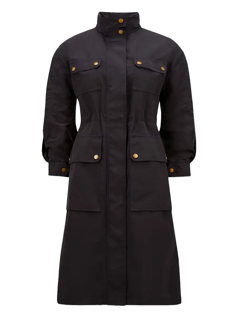 Moncler cinched-waist flap-pocket coat | Black | Image 1