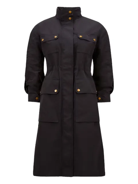 Moncler cinched-waist flap-pocket coat