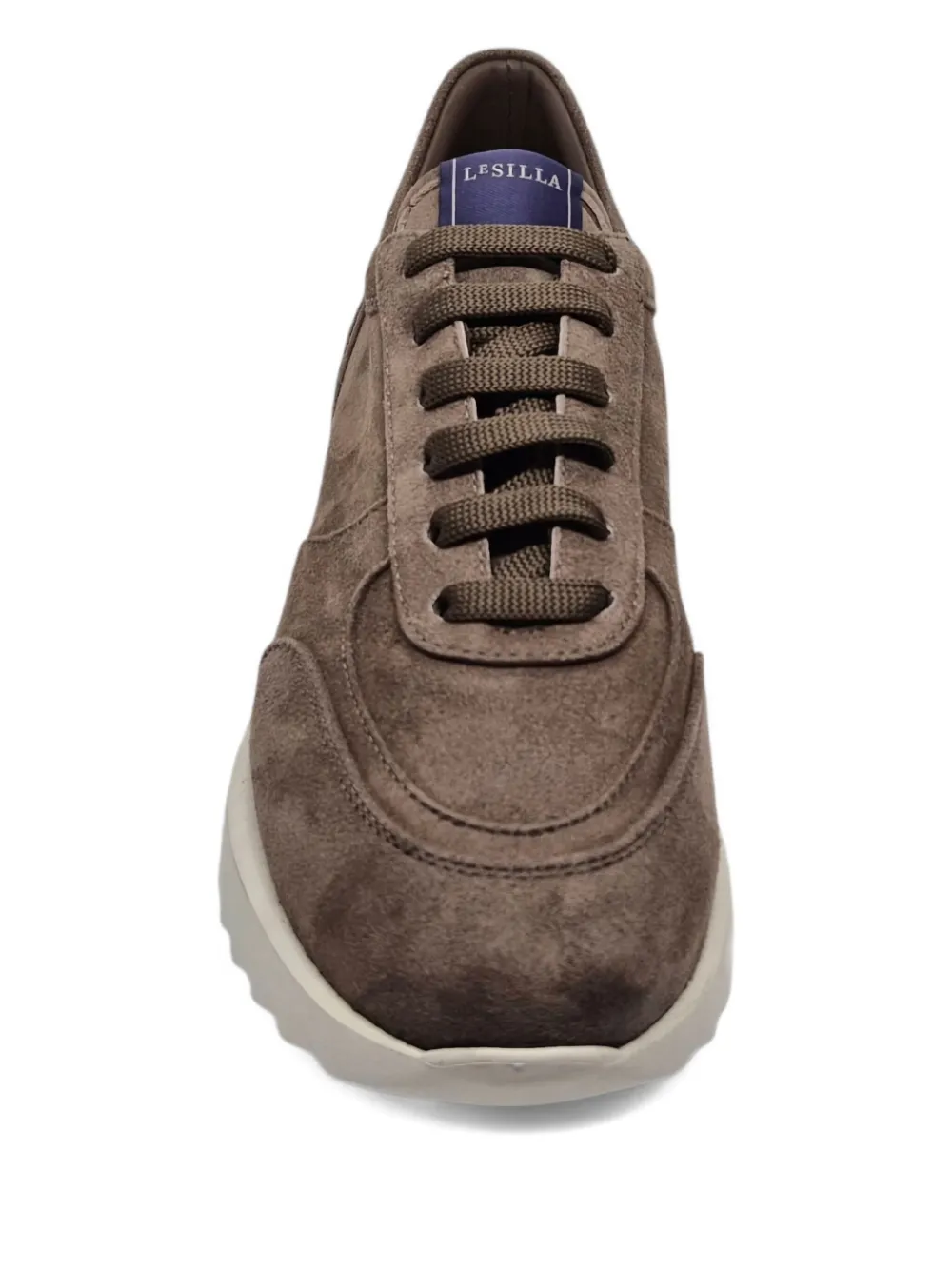 Le Silla Suede Leather Platform Trainers In Brown