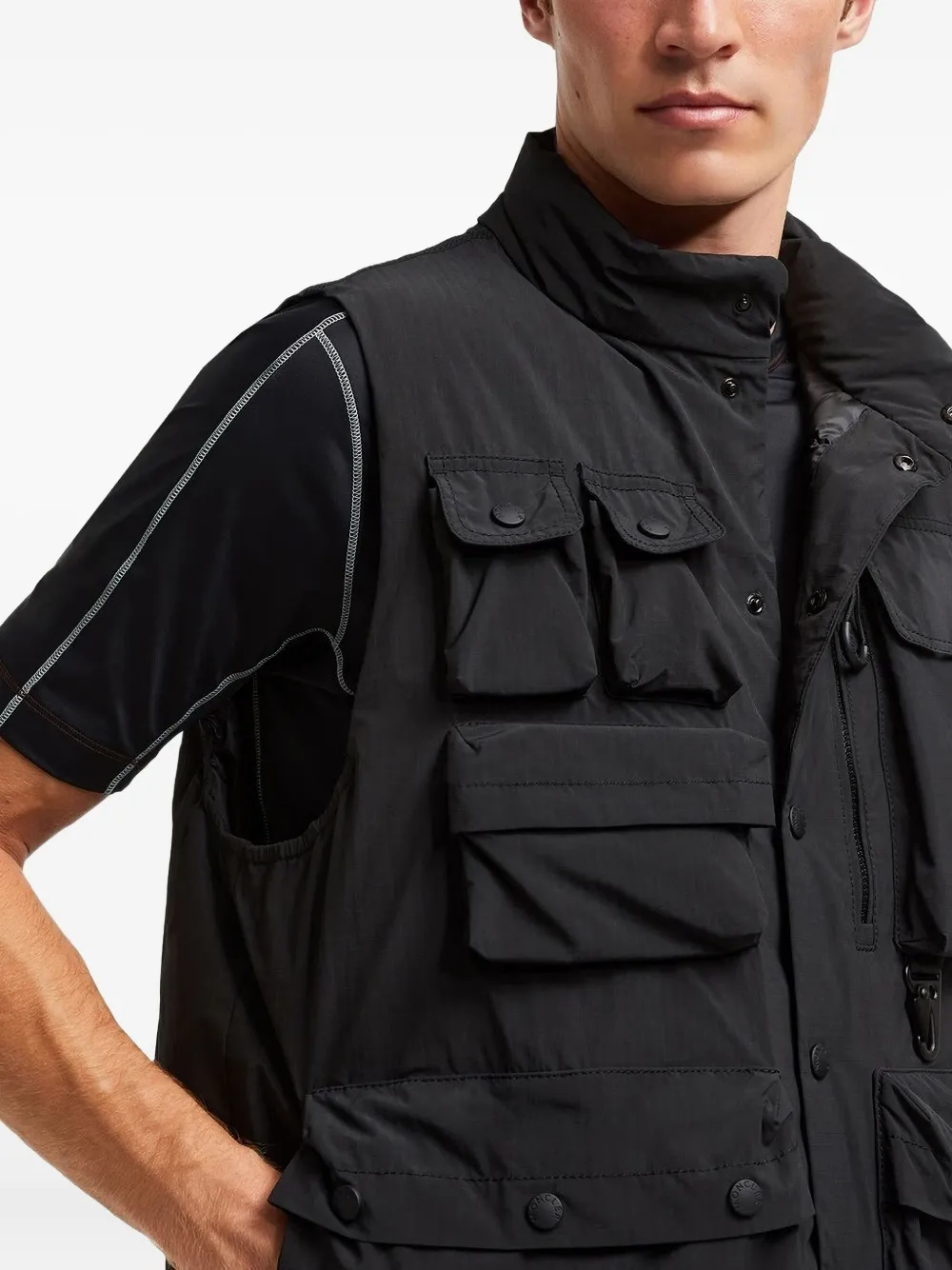 Moncler Grenoble Bodywarmer met logopatch Zwart