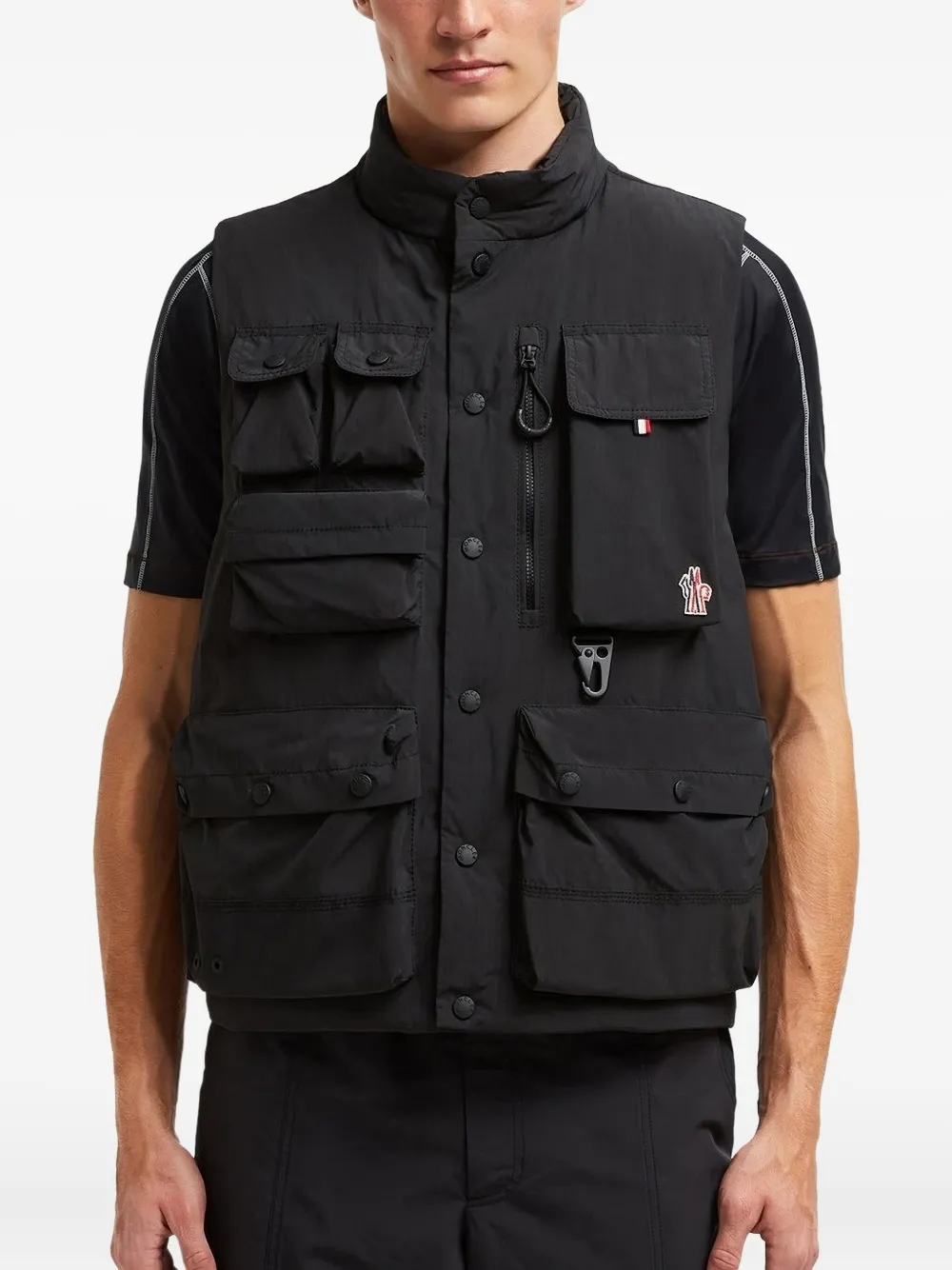 Moncler Grenoble Bodywarmer met logopatch Zwart