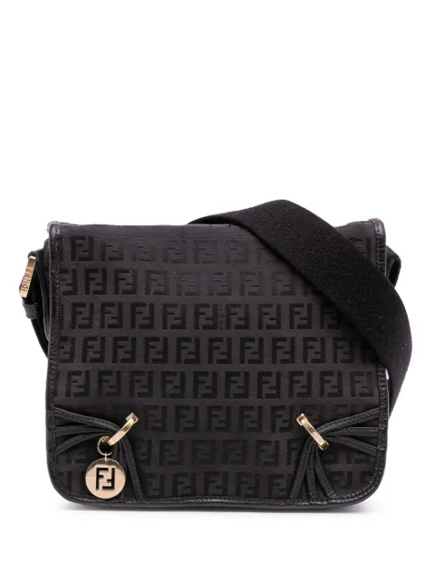 Fendi Pre-Owned 2000-2010 Small Zucchino Canvas F Charm crossbody bag