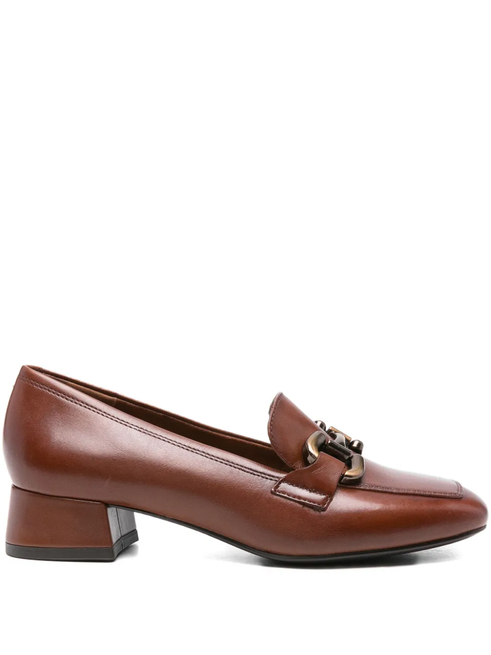 Tamaris 35mm Trotteurs Chain-detail Block-heel Loafers In Brown