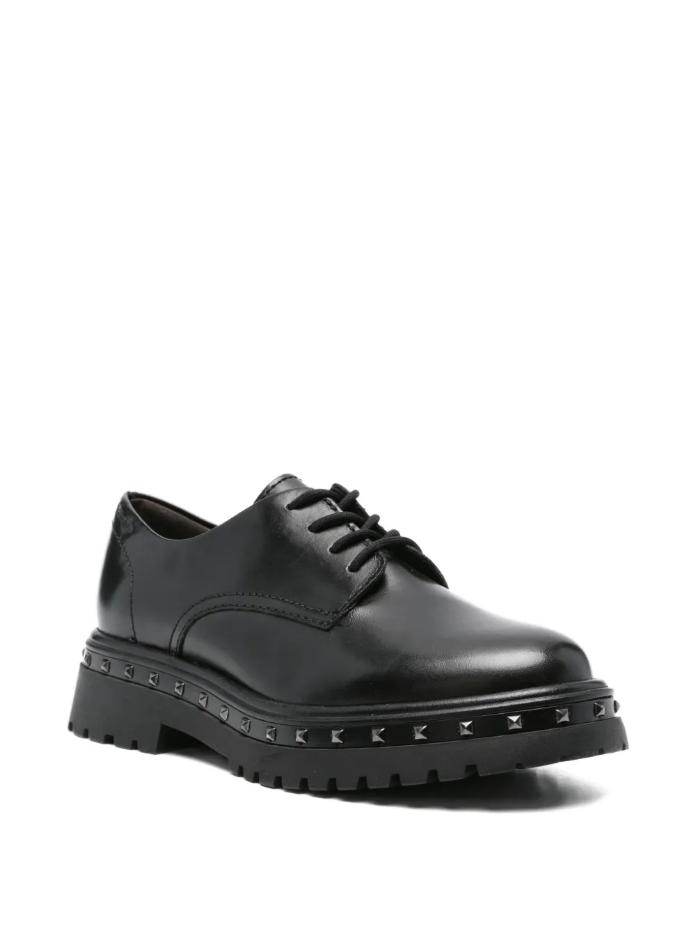 Tamaris 50mm Lace-up Studded Derby Shoes In Black