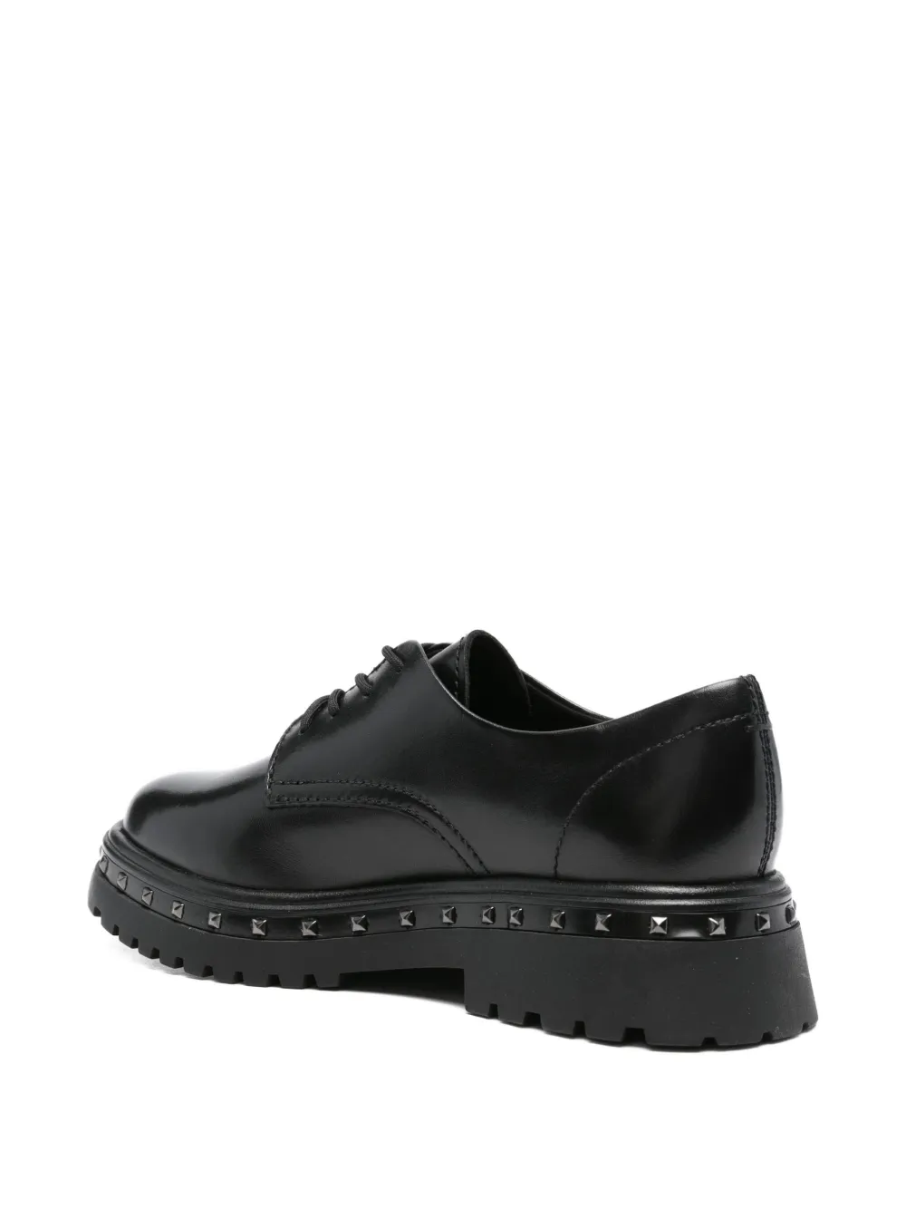 Tamaris 50mm Lace-up Studded Derby Shoes In Black