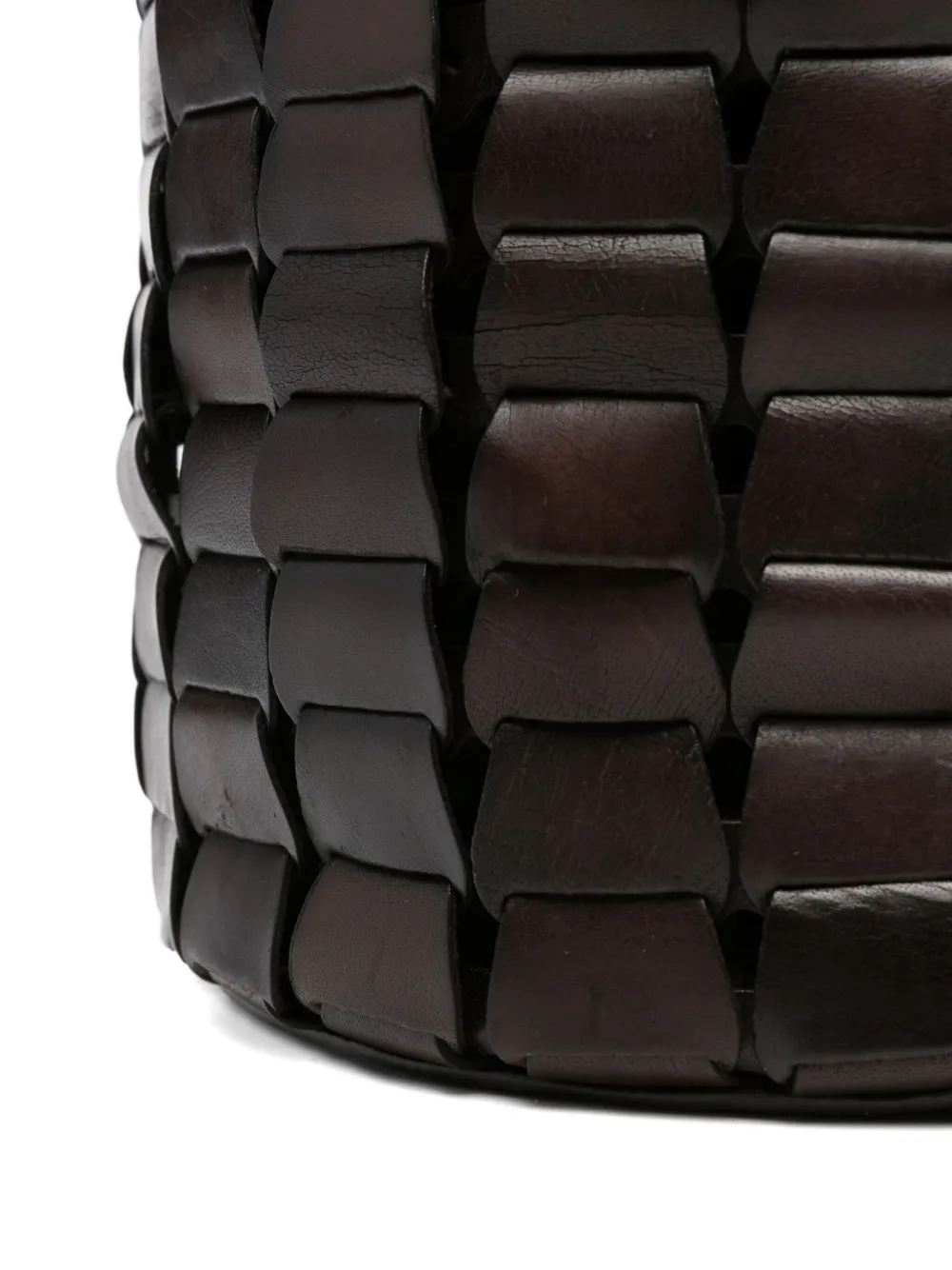 DRAGON DIFFUSION leather woven bucket bag Bruin