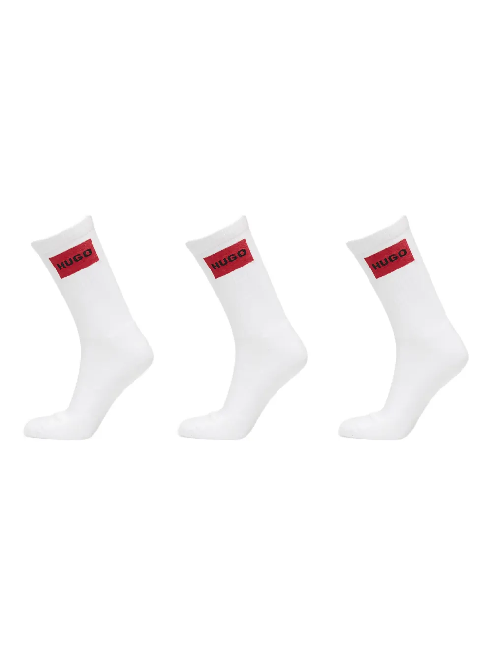 HUGO logo-detail ribbed socks (pack of three) Wit