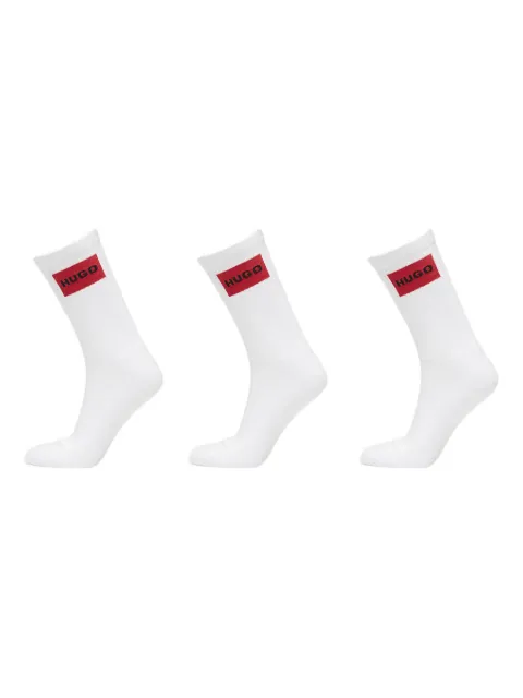 HUGO logo-detail ribbed socks (pack of three)