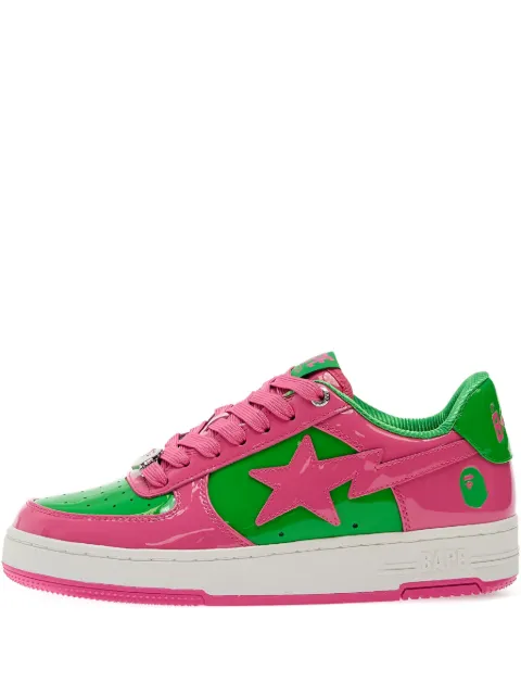 A BATHING APE® star-patch patent leather sneakers