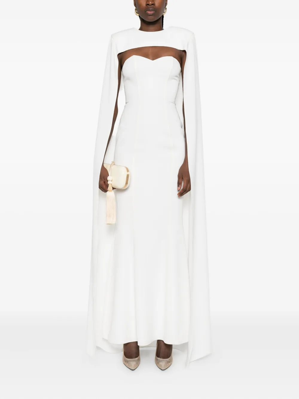 Vestiaire d'un Oiseau Libre cape-embellished asymmetrical maxi dress | Evening Dresses | Image 2