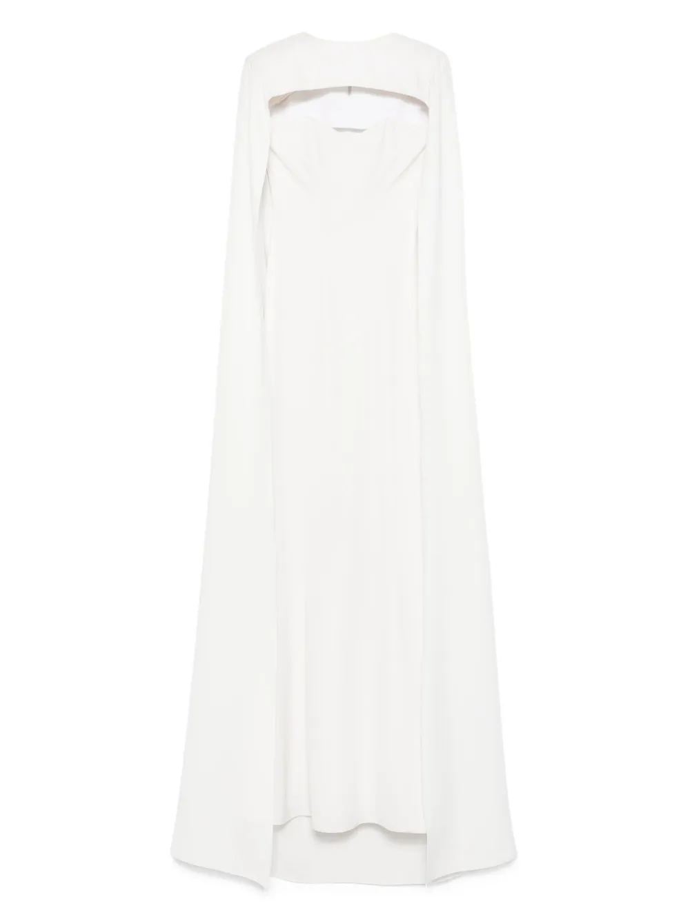 Vestiaire d'un Oiseau Libre cape-embellished asymmetrical maxi dress | White | Image 1