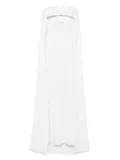 Vestiaire d'un Oiseau Libre cape-embellished asymmetrical maxi dress - White