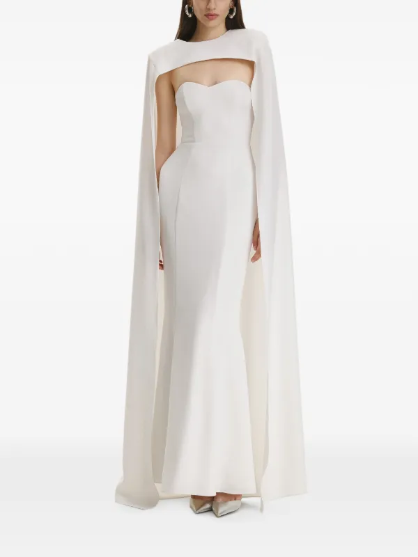 embellished asymmetric maxi dress in white Vestiaire d'un Oiseau Libre cape-embellished Asymmetrical | Modal Ruched A-Line Micro age 12M-2Y Production Time:35 Days out and draped ruching