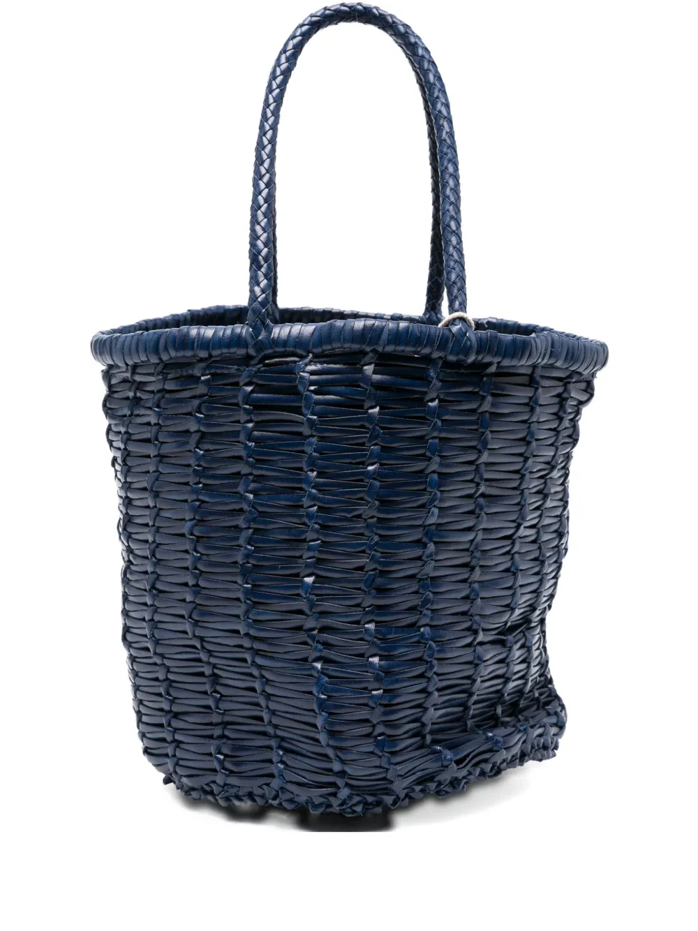 woven leather bucket bag