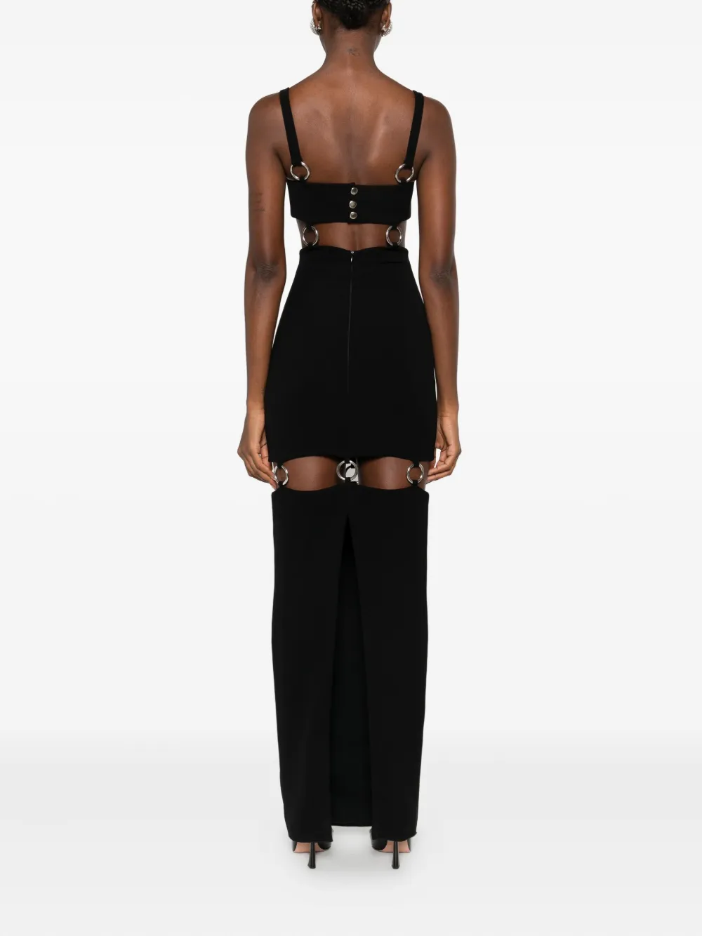 Vestiaire d'un Oiseau Libre Mouwloze jurk met ringdetail Zwart