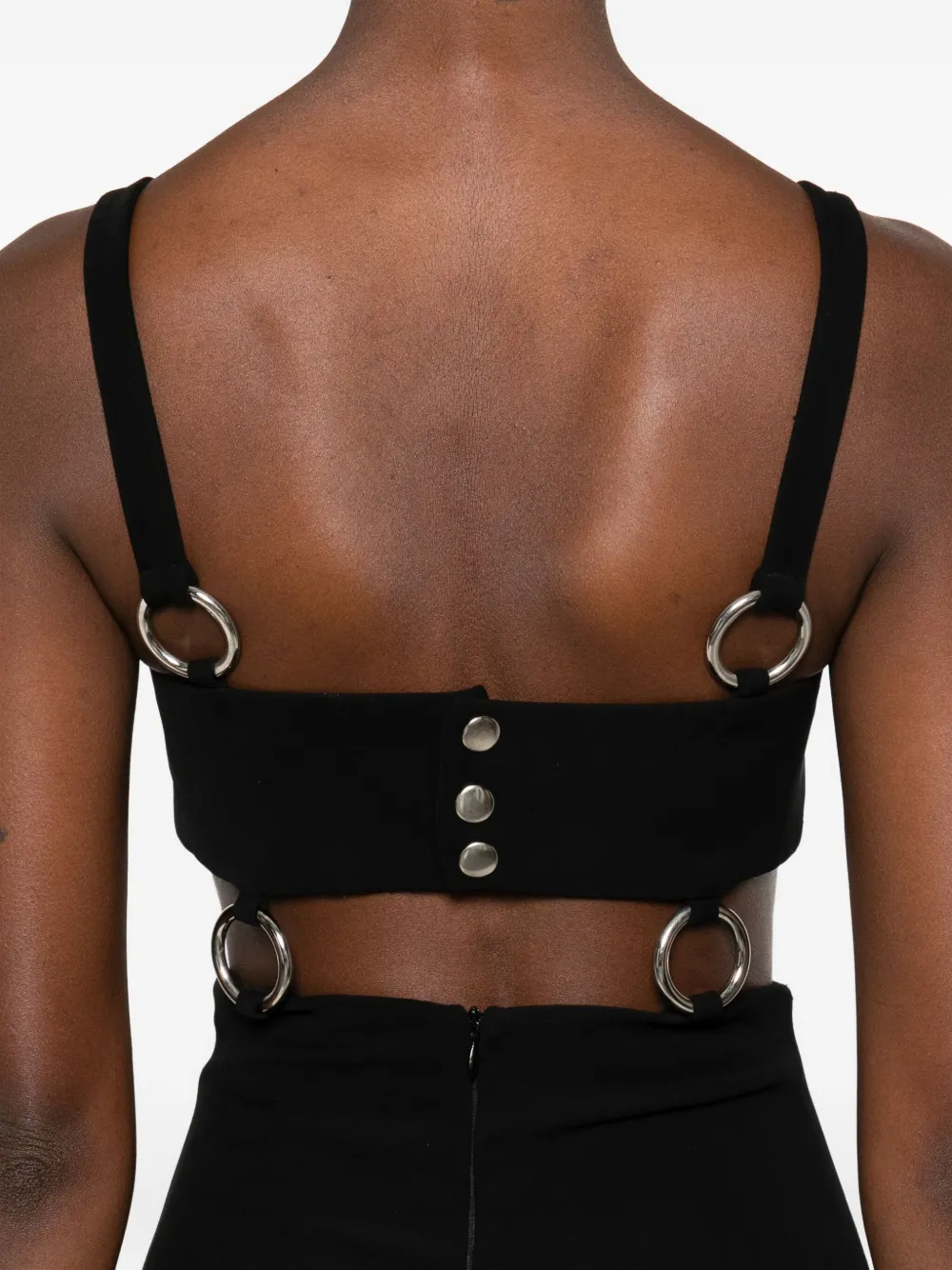 Vestiaire d'un Oiseau Libre Mouwloze jurk met ringdetail Zwart