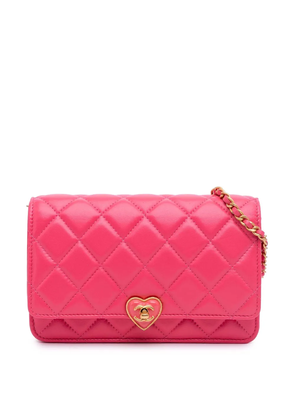 CHANEL Pre-Owned 2021-2025 マトラッセ ラムスキン アクリル ココ ラブ ウォレットオンチェーン ショルダーバッグ CHANEL Pre-Owned 2021-2025 マトラッセ ラムスキン アクリル ココ ラブ ウォレットオンチェーン ショルダーバッグ