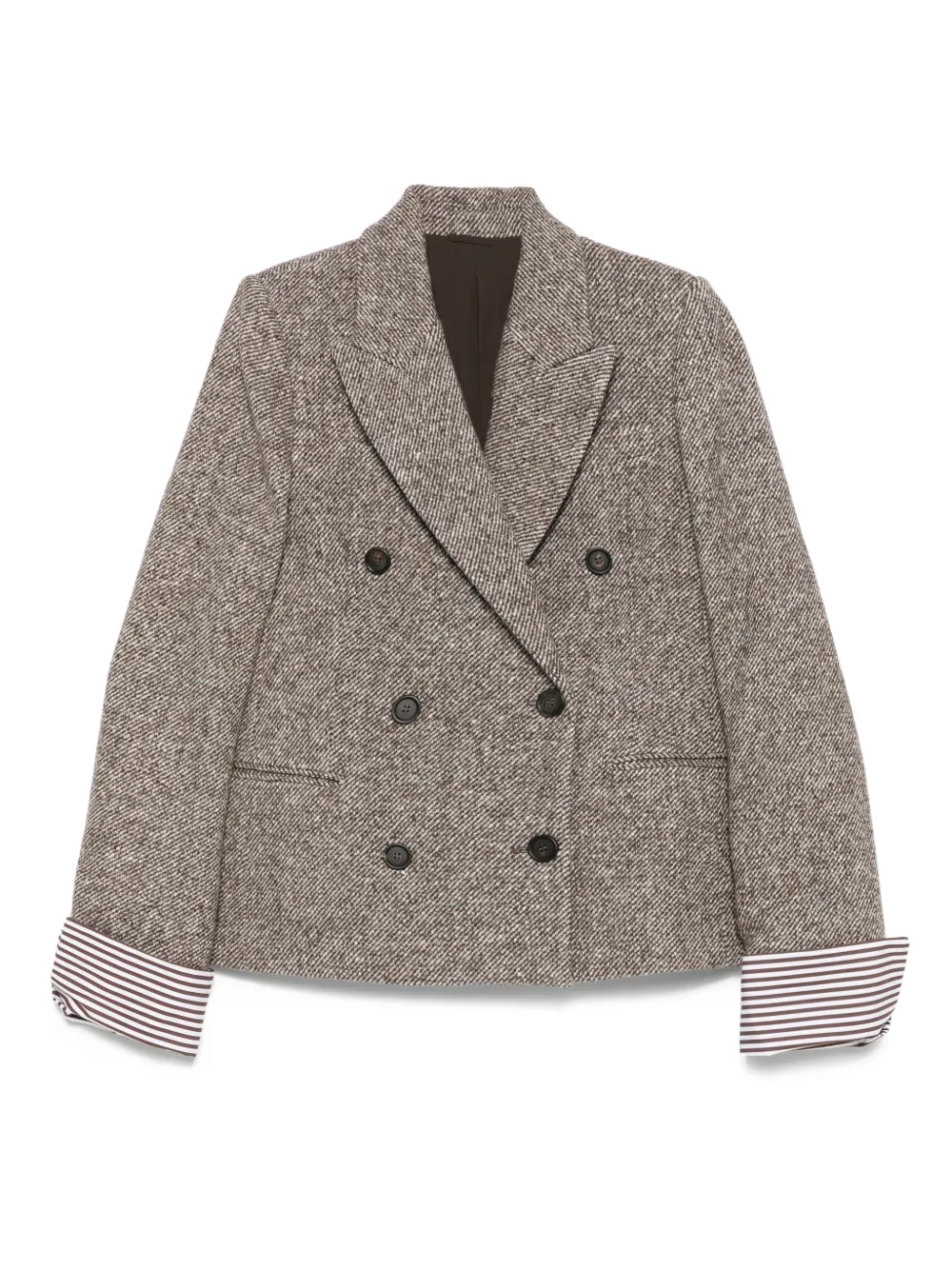 Brunello Cucinelli double-breasted blazer Bruin