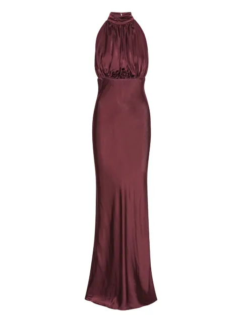 ROTATE BIRGER CHRISTENSEN high-neck silk maxi dress