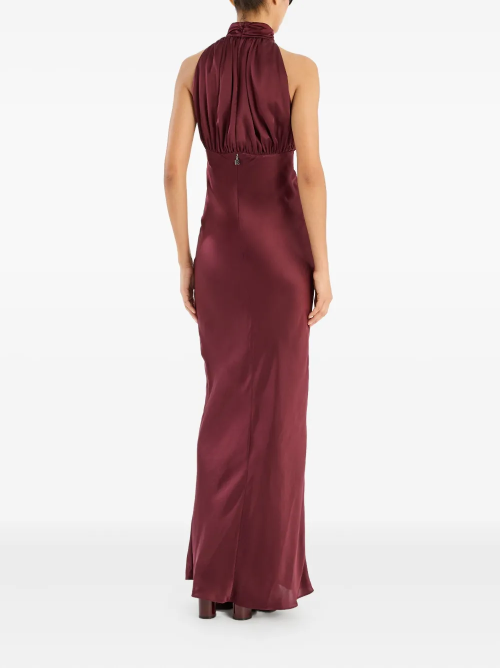 Rotate Birger Christensen Rotate Birgerchristensen Sleeveless Silk Dress In Burgundy