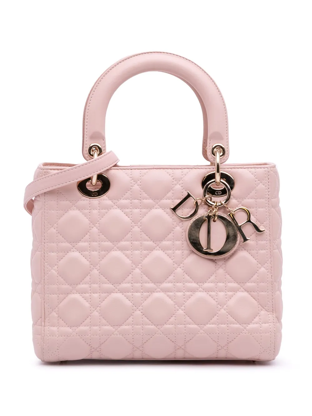 2015 Medium Lambskin Cannage Lady Dior satchel