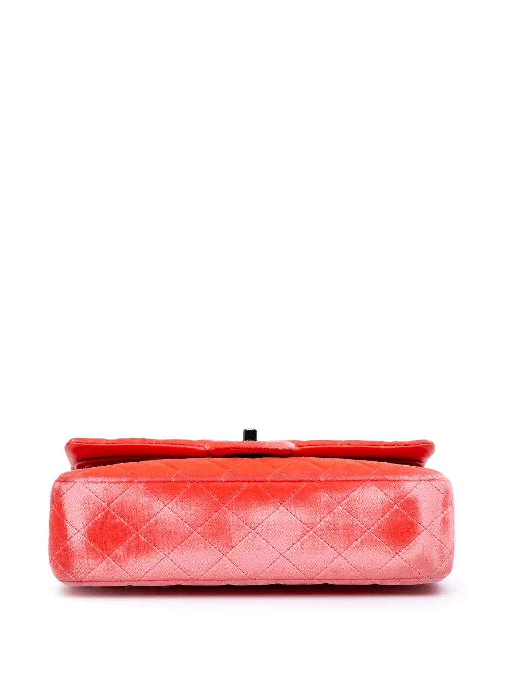 Pre-owned Chanel 2014-2015 Medium Classic Velvet Double Flap Shoulder Bag In Red