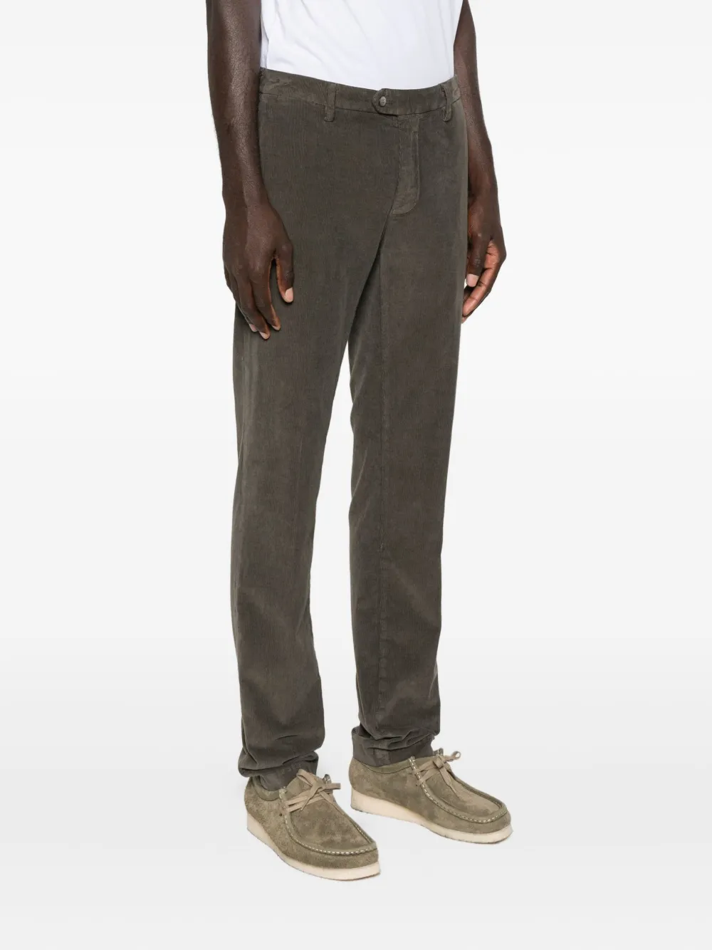 Mason's Buttoned Straight-leg Trousers In Gray