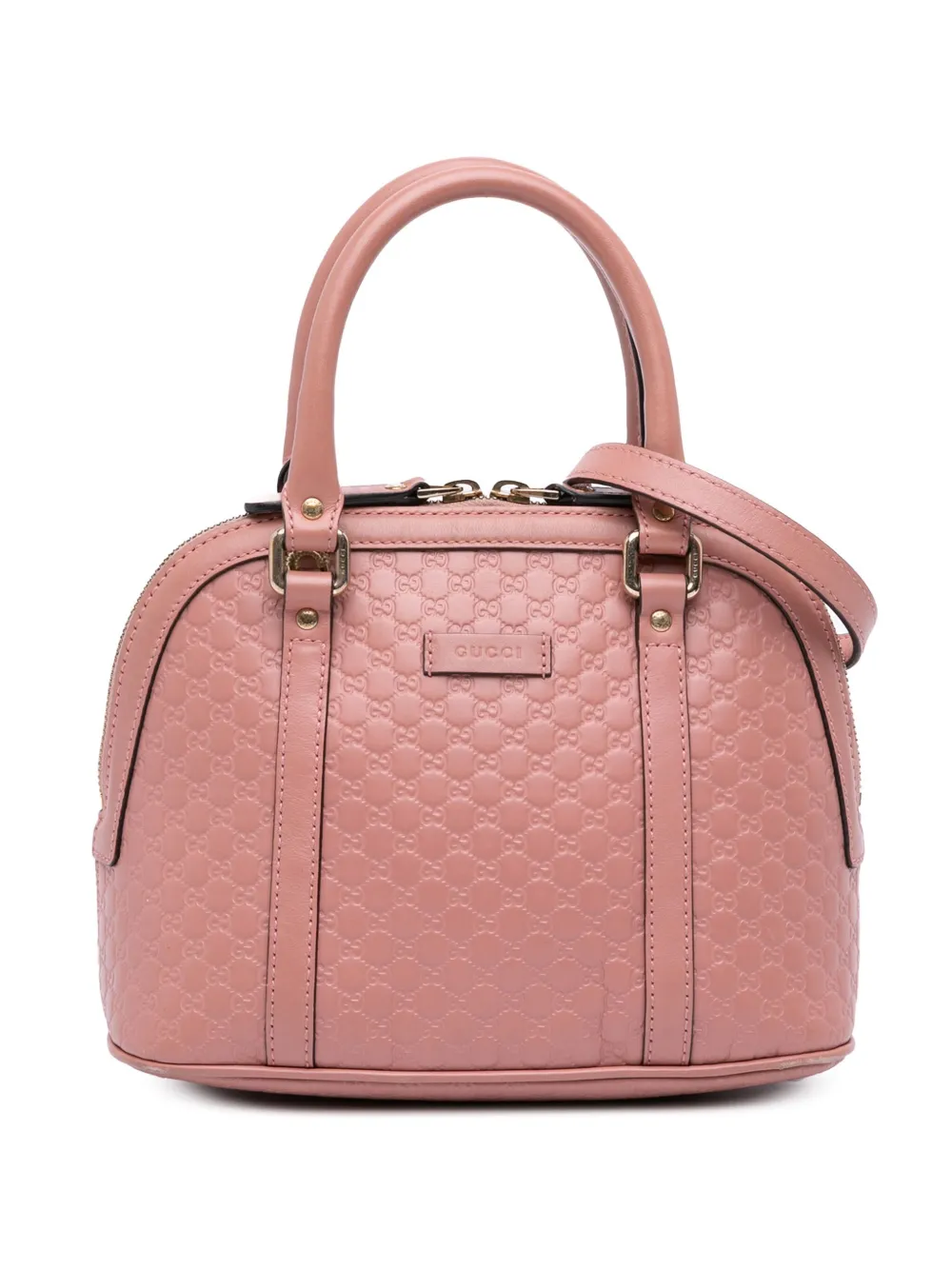 Gucci Pre-Owned 2016-2025 ミニ マイクログッチシマ ドーム サッチェルバッグ - ピンク Gucci Pre-Owned 2016-2025 ミニ マイクログッチシマ ドーム サッチェルバッグ - ピンク