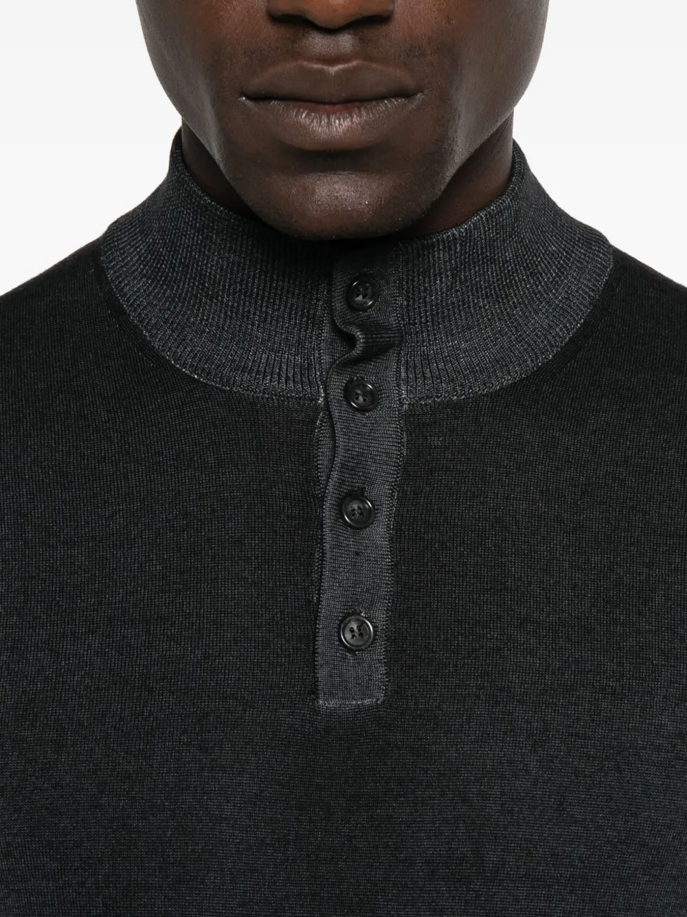 Daniele Fiesoli Poloshirt met hoge hals en knopen Blauw