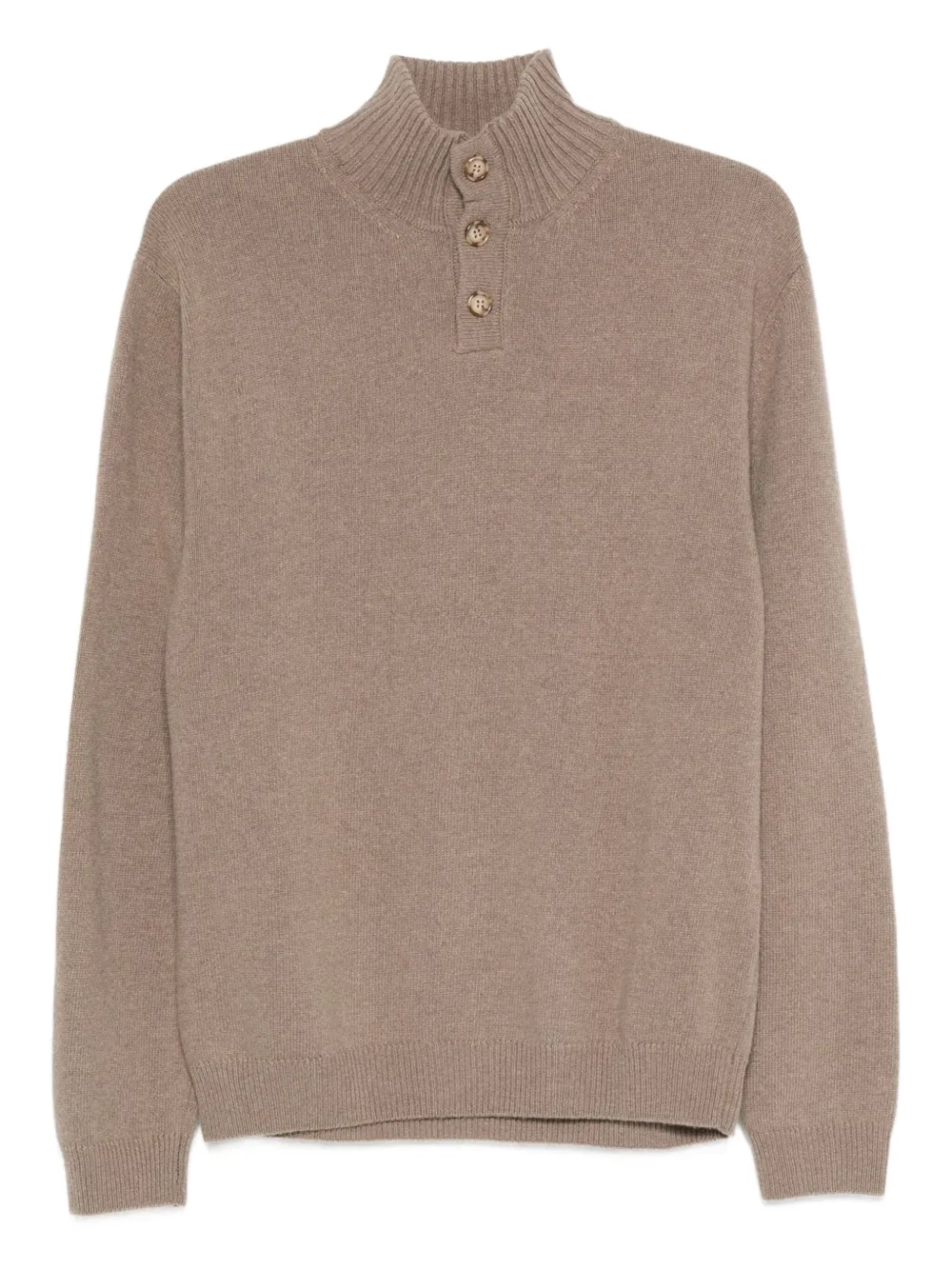 Daniele Fiesoli Turtleneck Buttoned Sweater In Neutral