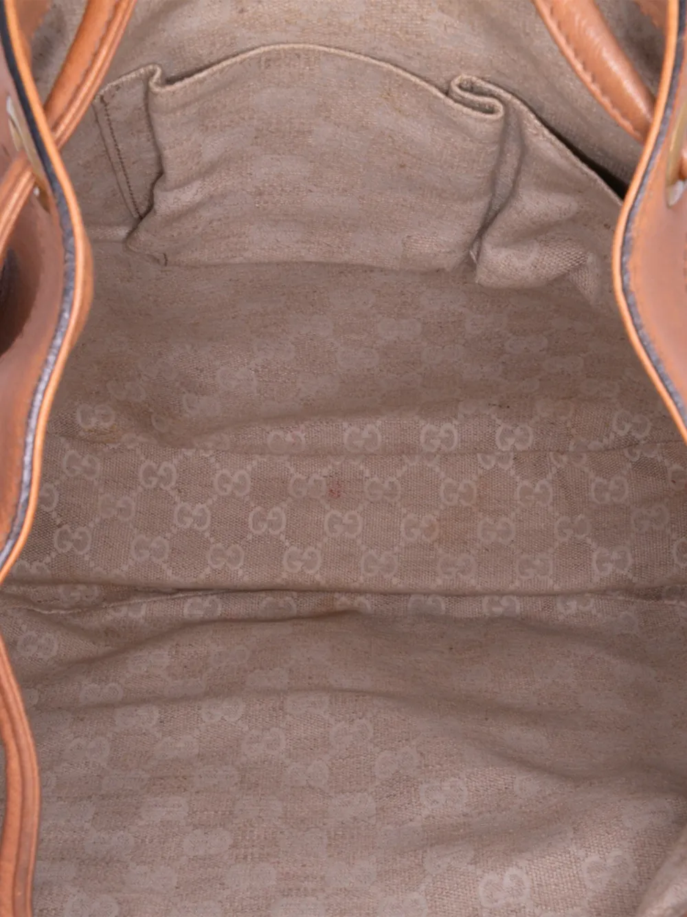 Pre-owned Gucci 2016-2025 Leather Web Rania Drawstring Hobo Bag In Brown