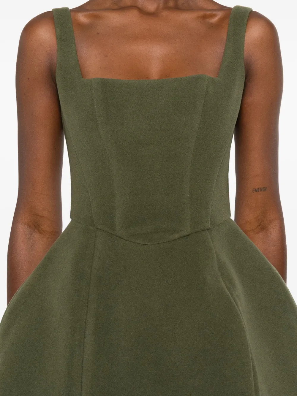 Vestiaire d'un Oiseau Libre Mini-jurk met vierkante hals Groen