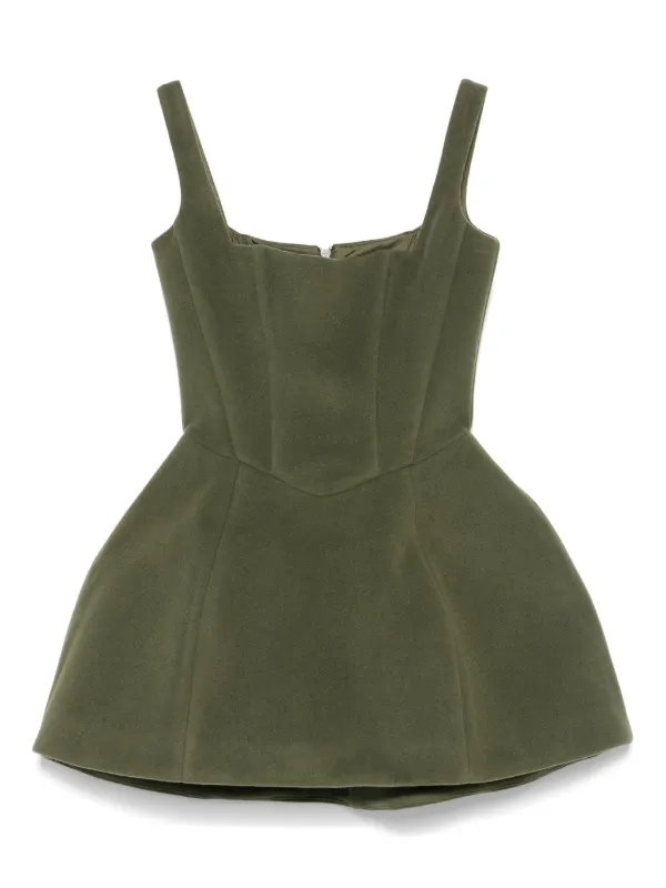 Vestiaire d'un Oiseau Libre square-neck Flared Mini Dress | Green | FARFETCH Vestiaire d'un Oiseau Libre square-neck Flared Mini Dress | Green | FARFETCH