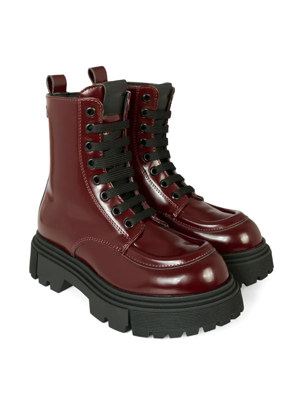 Calvin Klein Kids lace-up platform boots Brown