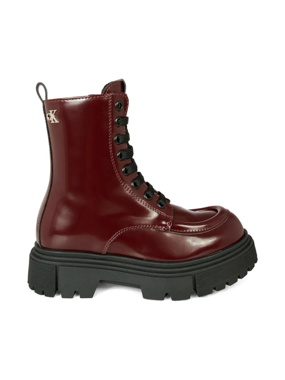 Calvin Klein Kids lace-up platform boots Brown