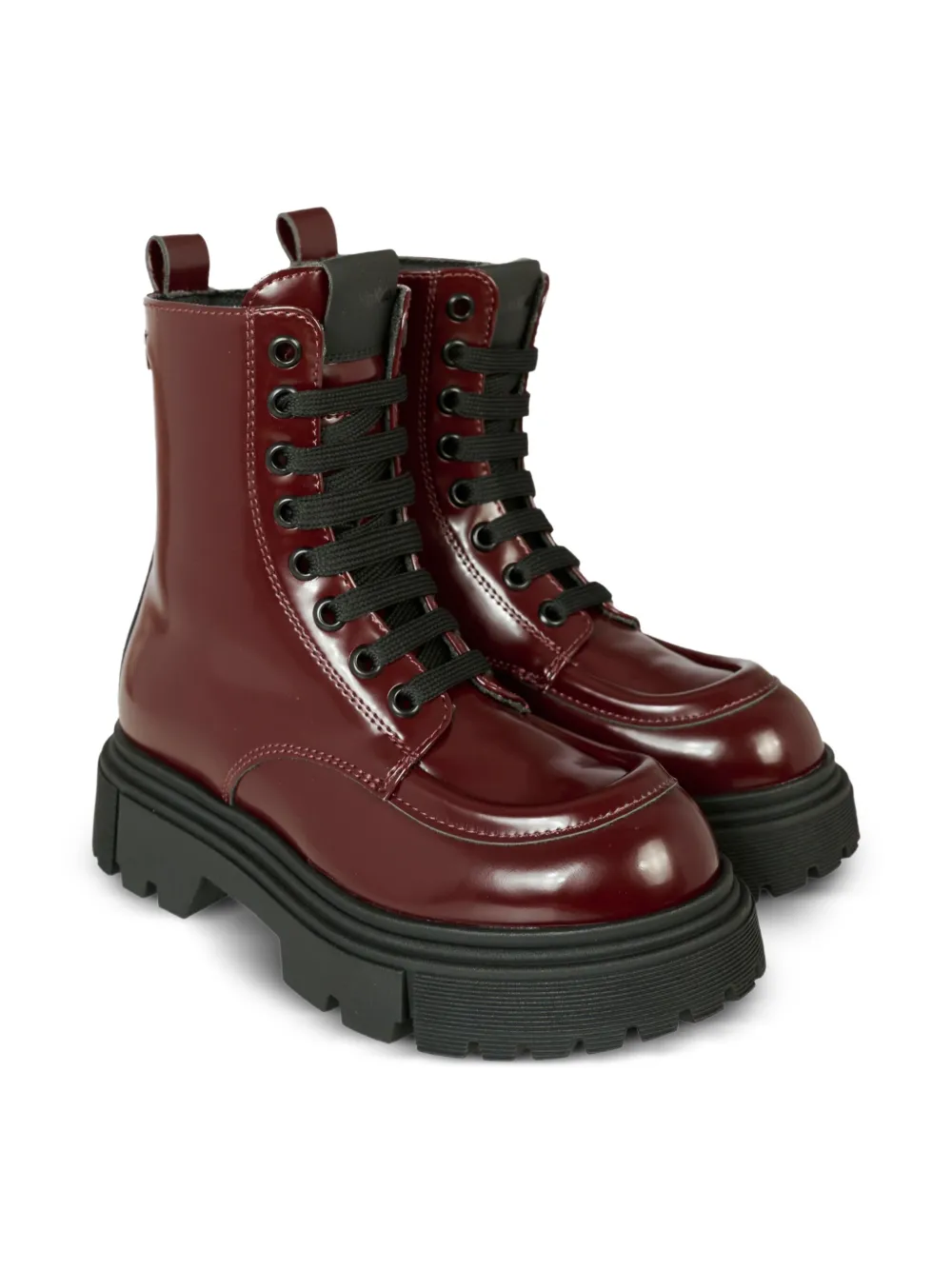 Calvin Klein Kids lace-up platform boots Brown