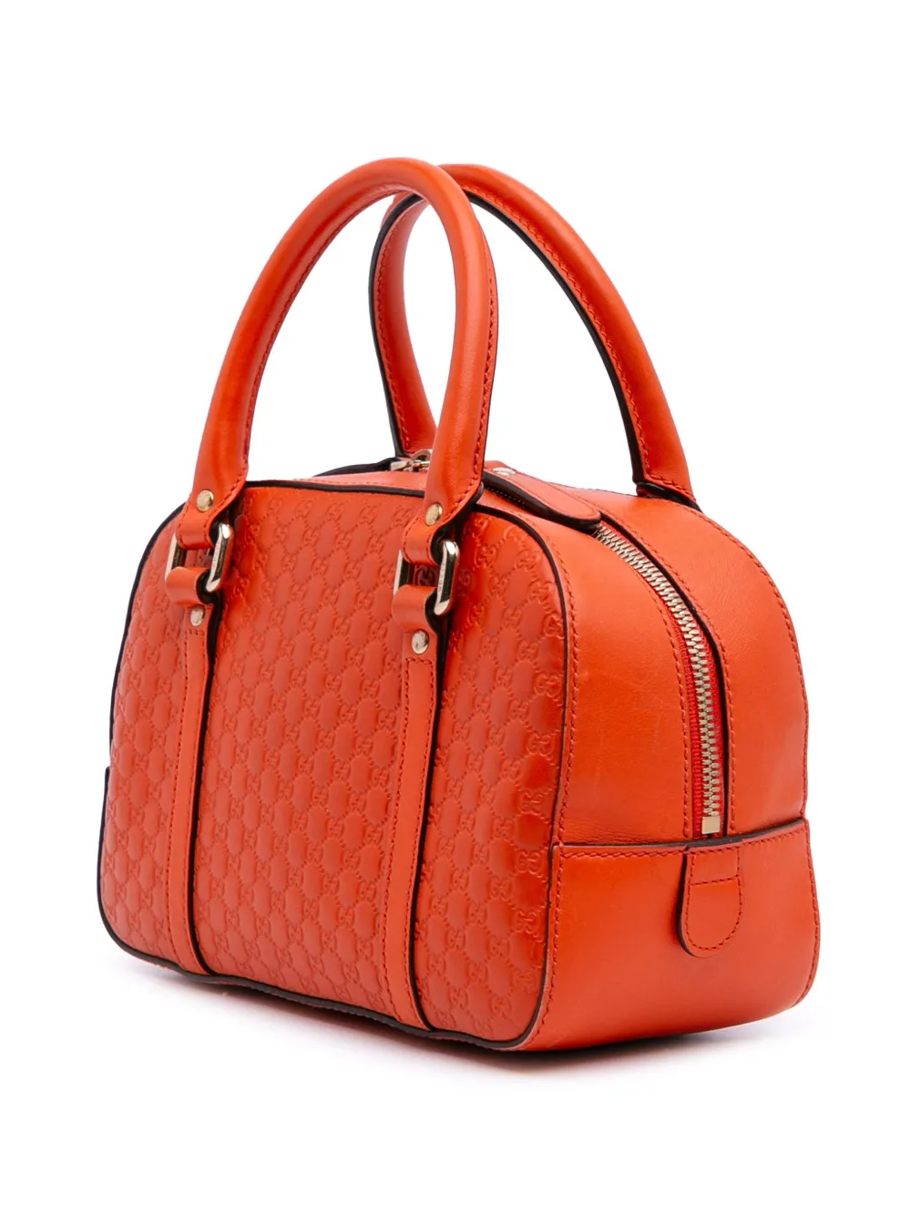 Pre-owned Gucci 2016-2025 Small Microssima Bree Satchel In Orange