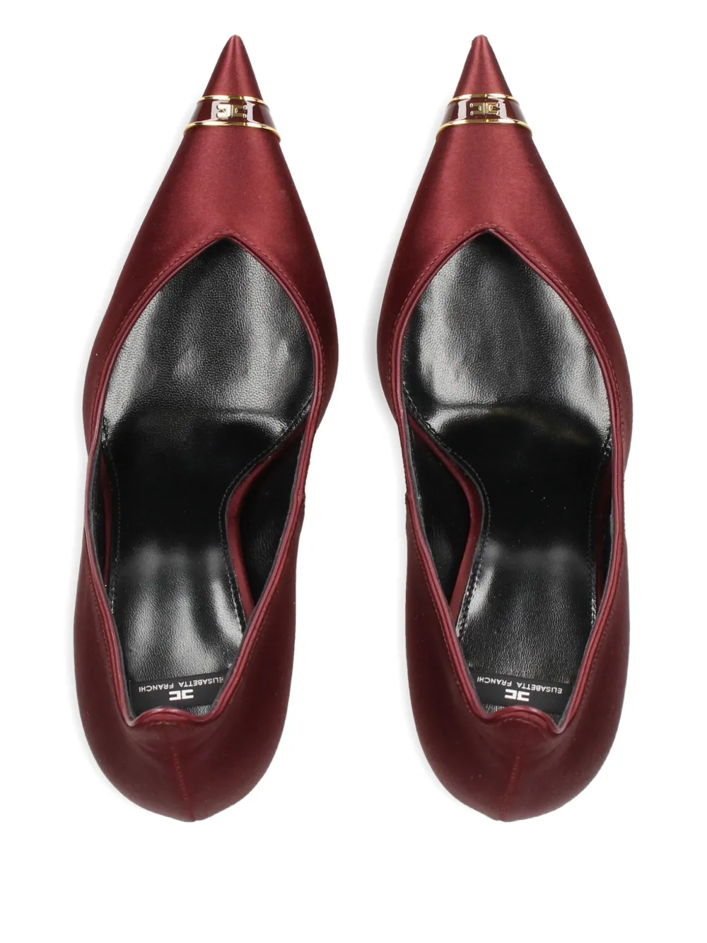 Elisabetta Franchi Metallic-trimmed Pointed-toe Pumps In Red