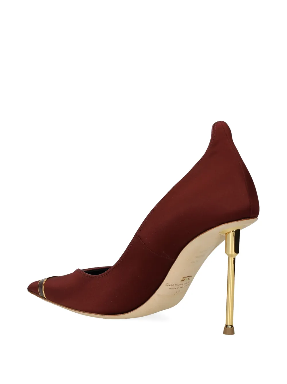 Elisabetta Franchi Metallic-trimmed Pointed-toe Pumps In Red
