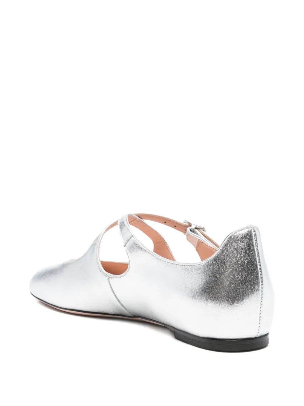 Bally buckle-strap leather ballet flats Silver